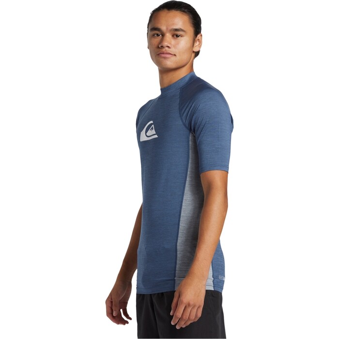 2024 Quiksilver Hombres Todos Los Das Comp UV50 Chaleco De Lycra De Manga Corta AQYWR03141 - Vintage Indigo Heather